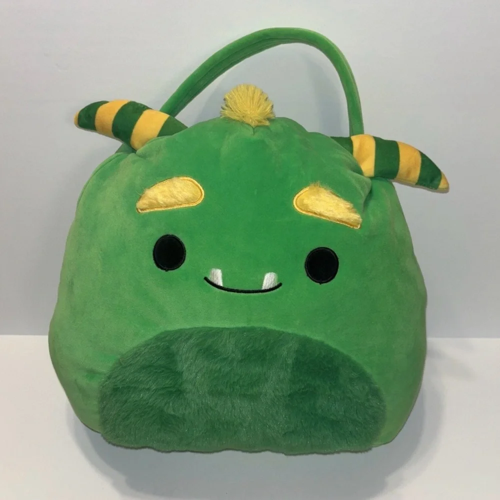 Squishmallow Callum Green Monster‎ Large Halloween Treat Pail 16”